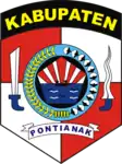 Emblem of the former Pontianak Regency (1963-2014). To prevent confusion with Pontianak City and the creation of Landak Regency and Kubu Raya Regency from its territory, the residual part of this regency was in 2014 renamed as Mempawah Regency.