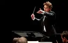 Teddy Abrams conducting the Louisville Orchestra on September 6, 2014