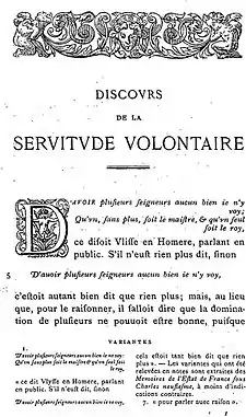 Discours de la servitude volontaire