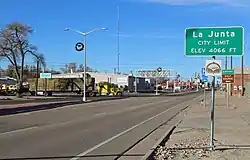 Looking west along East 1st Street