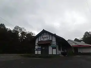 The former Delaware, Lackawanna and Western Railroad station in La Plume, serving as an Agway.