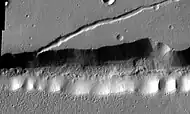 Close-up view of Labeatis Fossae, as seen by THEMIS.  Labeatis Fossae is in the Lunae Palus quadrangle.