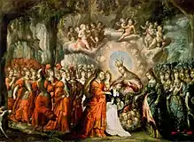 The Lactación de Santo Domingo, by Cristóbal de Villalpando painted near the end of the 17th century.