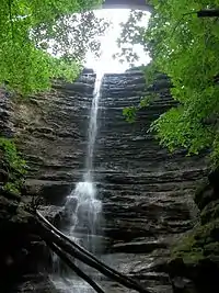 Image 50A view of Lake Falls in Matthiessen State Park in La Salle County near Oglesby. The park's stream begins with the Lake Falls and flows into the Vermillion River. Photo credit: Cspayer (from Portal:Illinois/Selected picture)