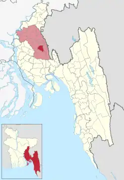 Location of Lalmai Upazila