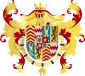 Coat of Arms of Lamoral of Egmont, with chain of the Order of the Golden Fleece