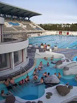 A photo of the Laugardalslaug pool and bath complex in Reykjavík