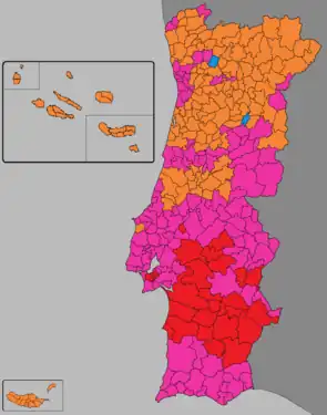 Most voted political force by municipality.