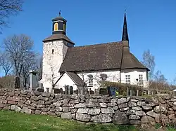 The medieval parish church in Lemland.