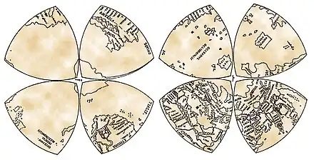 World map in Octant projection (1514), from Leonardo da Vinci's Windsor papers