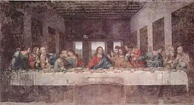 Image 55The Last Supper by Leonardo da Vinci, possibly one of the most famous and iconic examples of Italian art (from Culture of Italy)