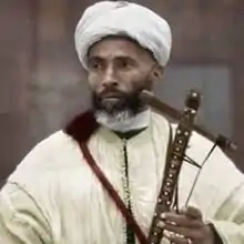 Lhadj Belaid playing Rebab in 1933