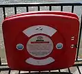 Containered lifebuoy by the River Thames