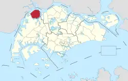 Location of Lim Chu Kang in Singapore