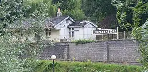 The disused railway station, now privately owned