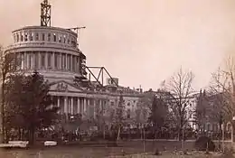 The unfinished Capitol dome, 1860