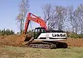 Link-Belt excavator trenching.