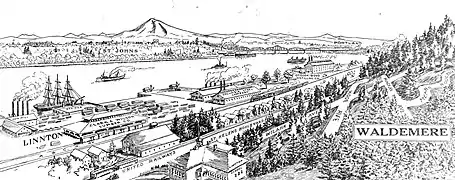 Sketch of Linnton from 1909