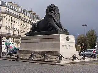 Bronze reduction of the sculpture in Place Denfert-Rochereau, Paris.