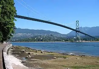 Lions Gate Bridge from Stanley Park, 2013