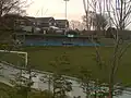 View of the seated stand taken from the car park