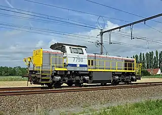 Image 10SNCB Class 77Photograph: Marc RyckaertThe SNCB Class 77 is a class of 4-axle B'B' diesel-hydraulic locomotive designed for shunting and freight work. It was manufactured at the beginning of the 2000s by Siemens Schienenfahrzeugtechnik, and later by Vossloh at the Maschinenbau Kiel plant in Kiel, Germany, for the National Railway Company of Belgium (SNCB/NMBS).More selected pictures