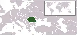 Location of Romania