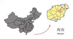 Location in Hainan