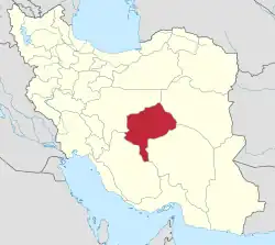 Location of Yazd province in Iran