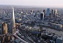 Aerial view of London and the Thames