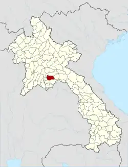 Location of Longxan district in Laos