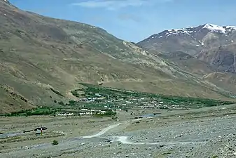 Losar Khas, first village on the Spiti river