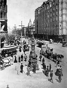 Lotta's Fountain, San Francisco, California (erected 1875; 1905 photo)