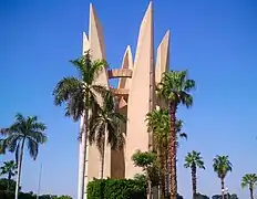 The Lotus-Tower near Aswan, monument to Arab-Soviet Friendship. Near Aswan High Dam.