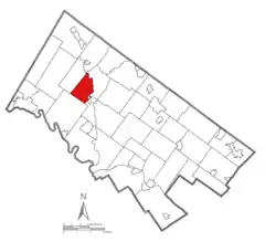 Location of Lower Frederick Township in Montgomery County