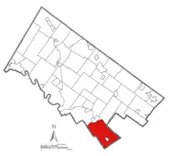 Location of Lower Merion Township in Montgomery County, Pennsylvania