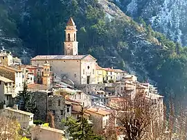 A view of Lucéram in winter