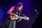 Bolivia. Luciel Izumi playing modern charango