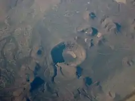 Set of craters and degraded cones in an empty landscape