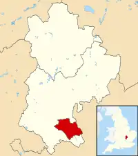 Luton shown within Bedfordshire