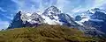 Panorama from Männlichen: Eiger, Mönch and Jungfrau (from left to right)