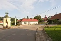 Centre of Míchov with a chapel