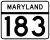 Maryland Route 183 marker