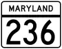 Maryland Route 236 marker