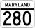 Maryland Route 280 marker