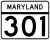 Maryland Route 301 marker