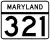 Maryland Route 321 marker