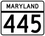 Maryland Route 445 marker