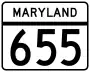 Maryland Route 655 marker