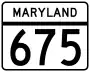 Maryland Route 675 marker